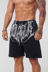 YoungLA Gothic Script Graphic Gym Shorts