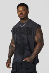 YoungLA Black Tonal Demon Sleeveless Tee