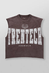 YoungLA Brown Trentech Acid-Wash Muscle Tee
