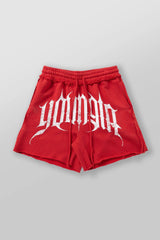 YoungLA Red Gothic YOUNGLA Gym Shorts