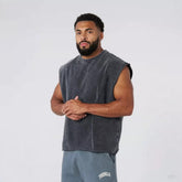 YoungLA Charcoal Acid-Wash Gothic Muscle Tee