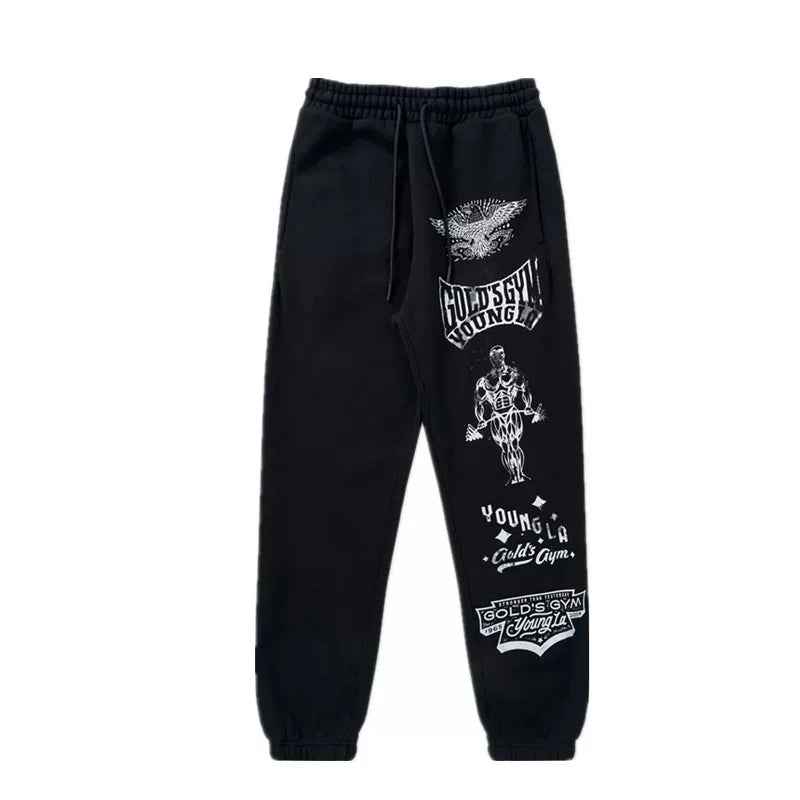 YOUNGLA x Gold's Gym Men's Vintage Graphic Joggers / Sweatpants