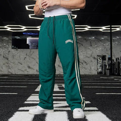 YoungLA Contrast Piping Training Track Pants – Forest Green Edition