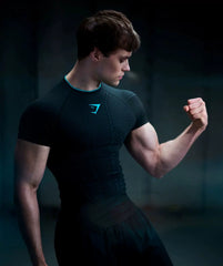Essential Engineered Panel Seamless Training Short Sleeve – Black / Cyan