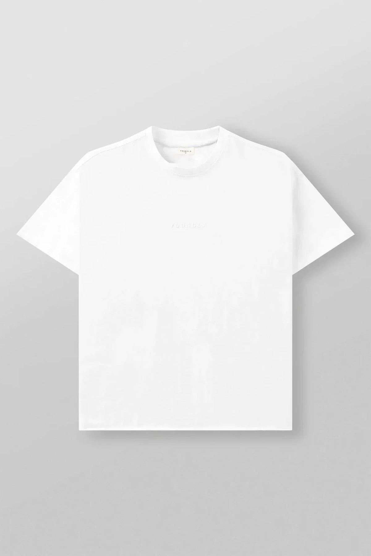 YoungLA Heavyweight Oversized Tee – Clean White Minimal Chest Logo