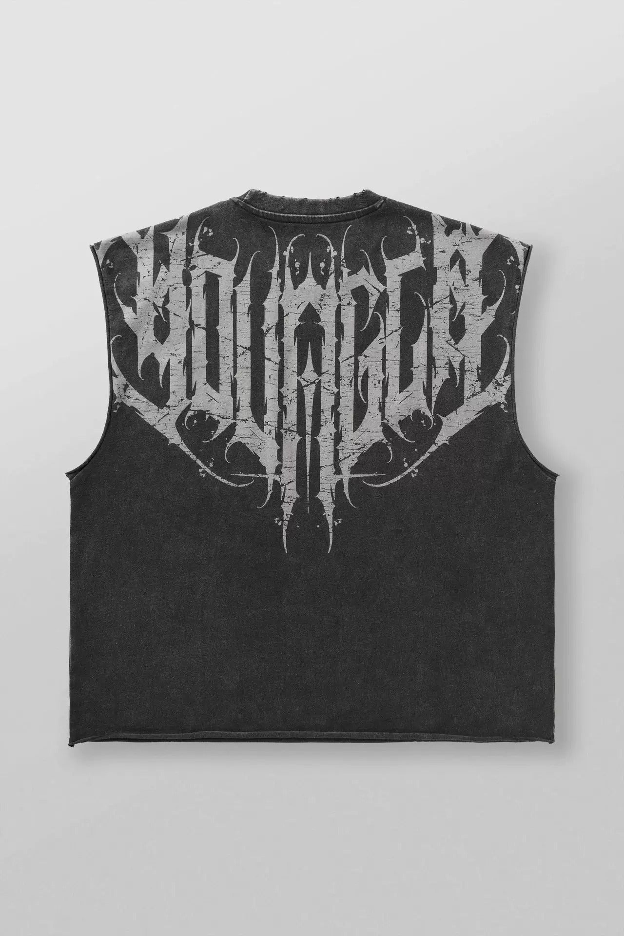 YoungLA Charcoal Acid-Wash Gothic Muscle Tee