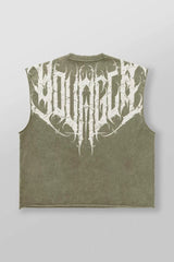 YoungLA Olive Gothic Graphic Muscle Tee