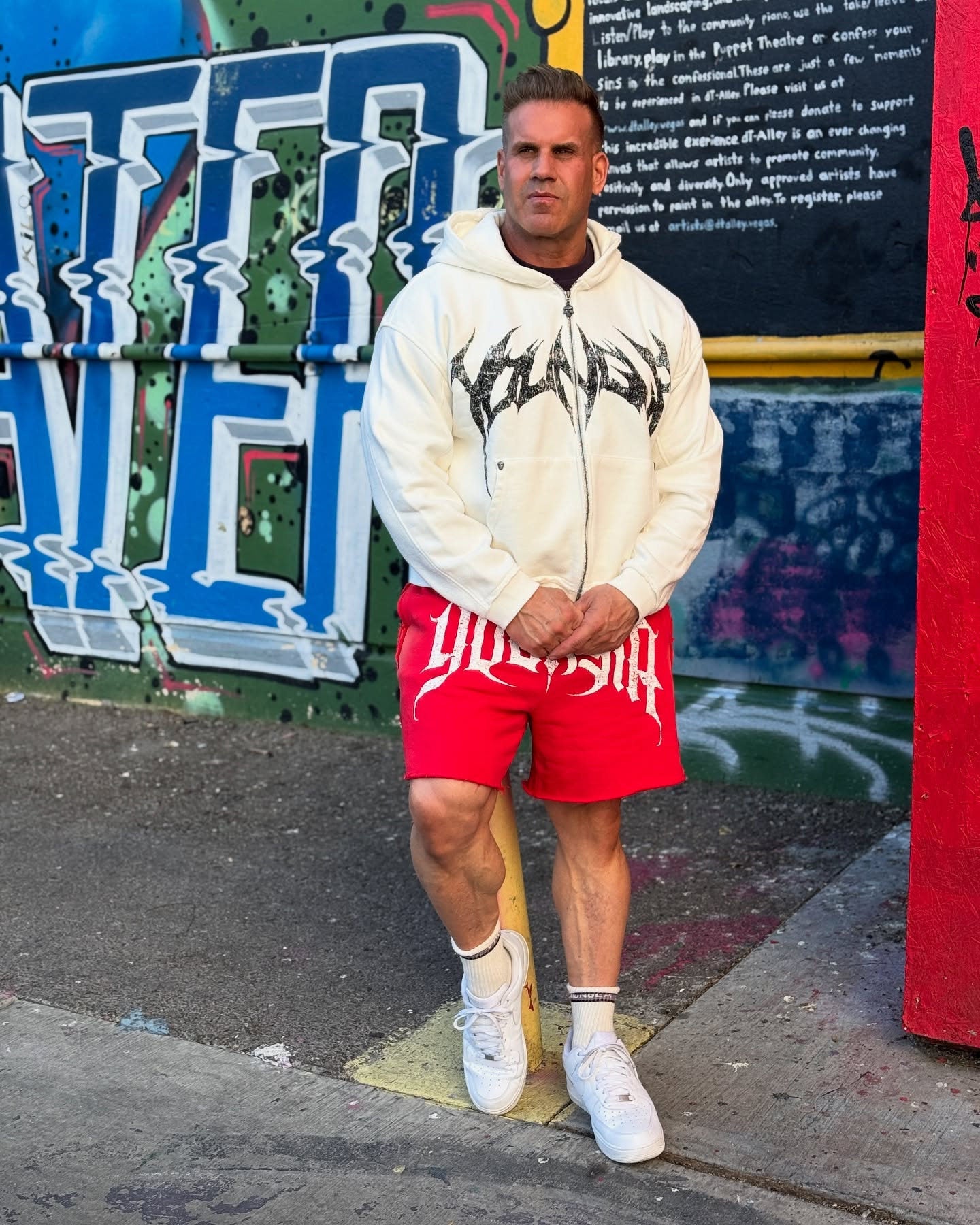 YoungLA Red Gothic YOUNGLA Gym Shorts