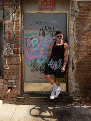 YoungLA Gothic Script Graphic Gym Shorts