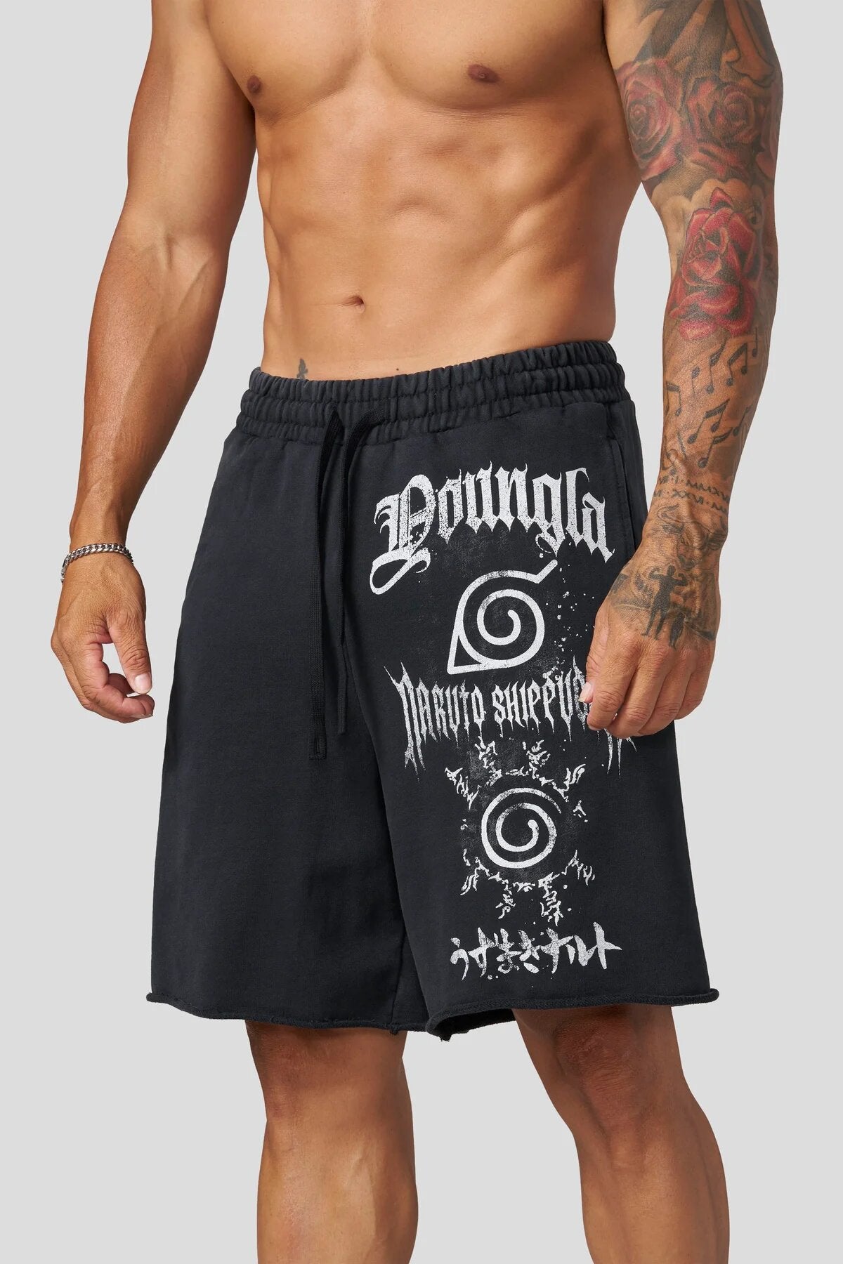 YoungLA Naruto Graphic Gym Shorts