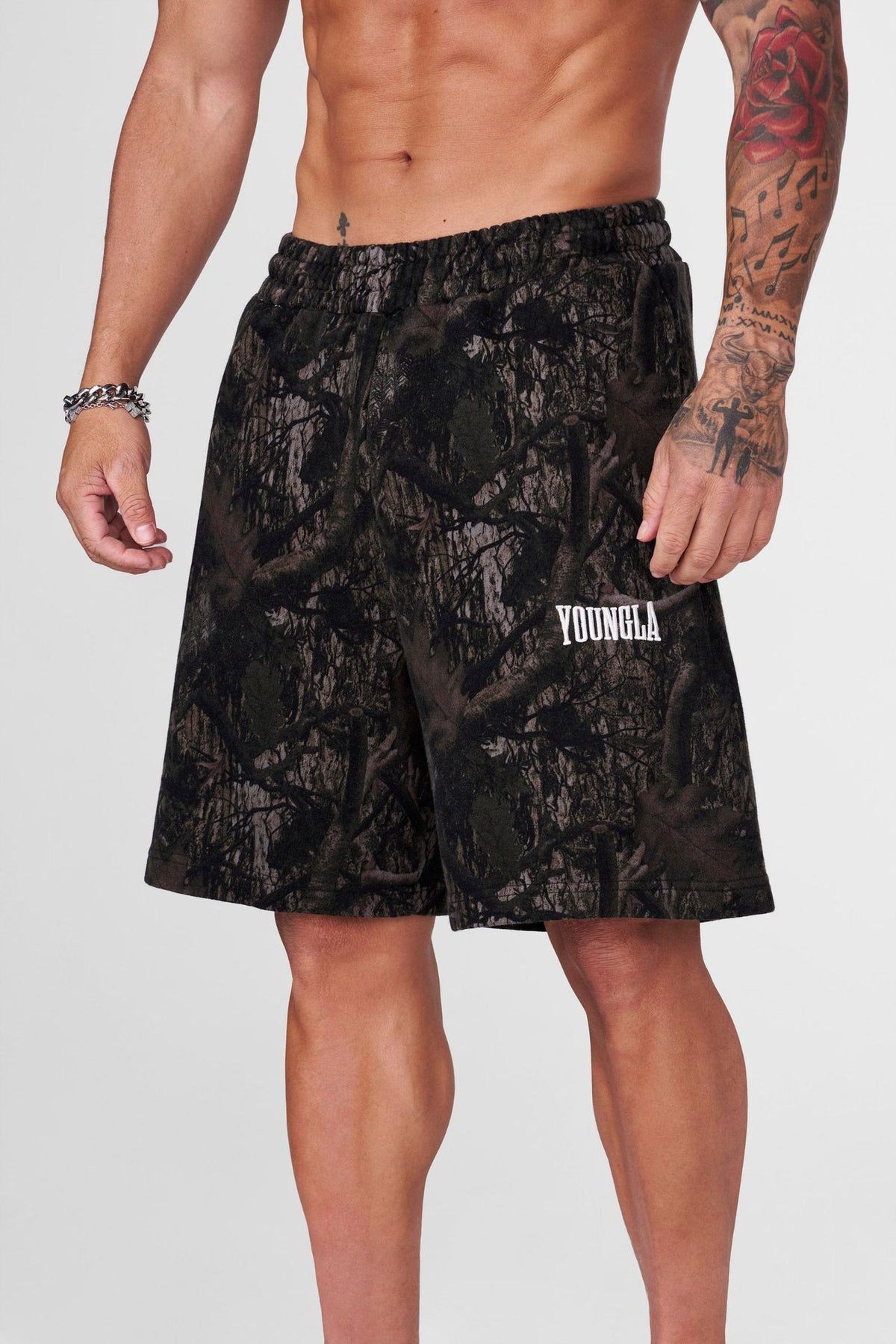 YoungLA Gothic Camo Gym Shorts