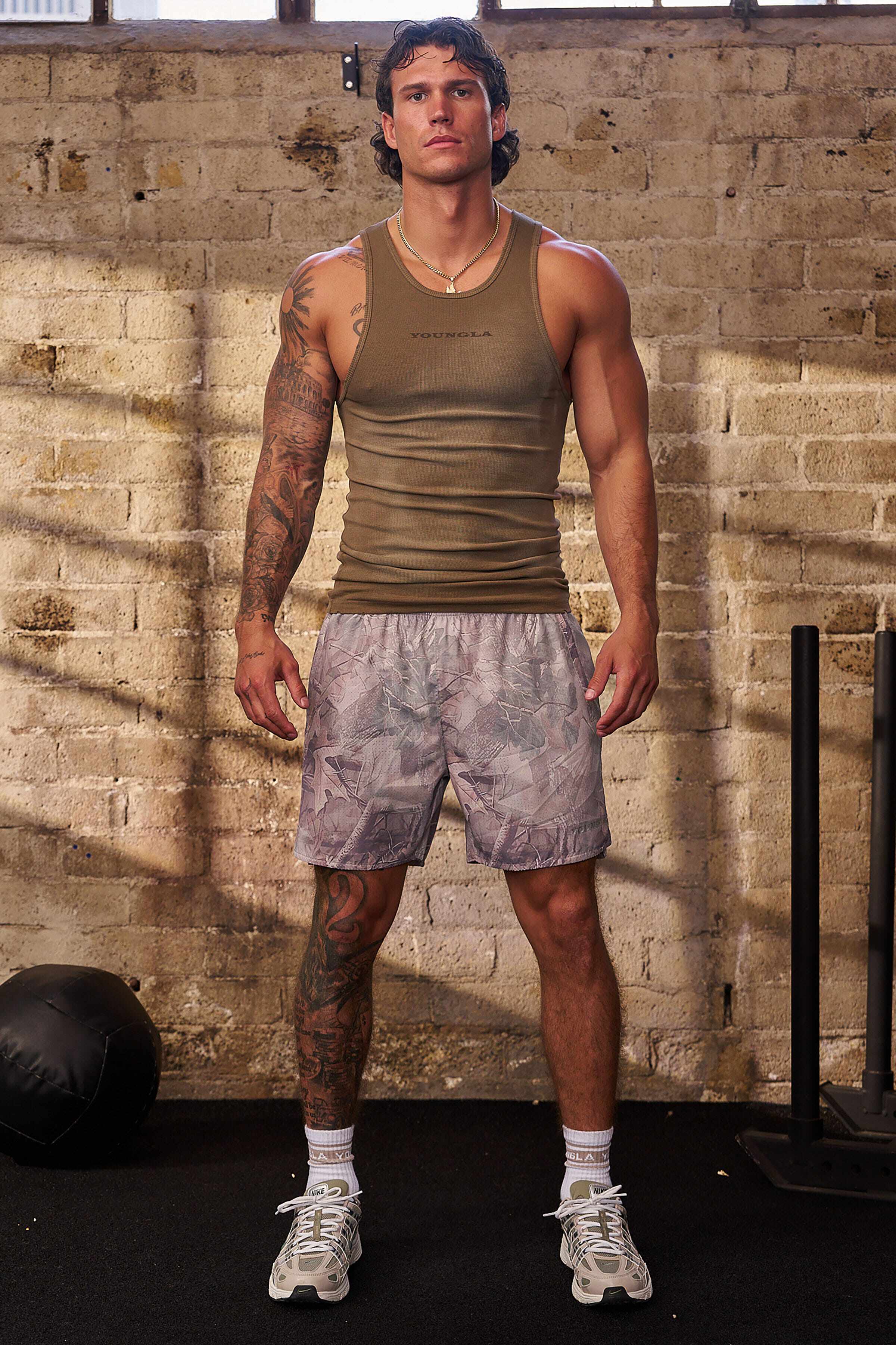 YoungLA Olive Green Ribbed Performance Tank