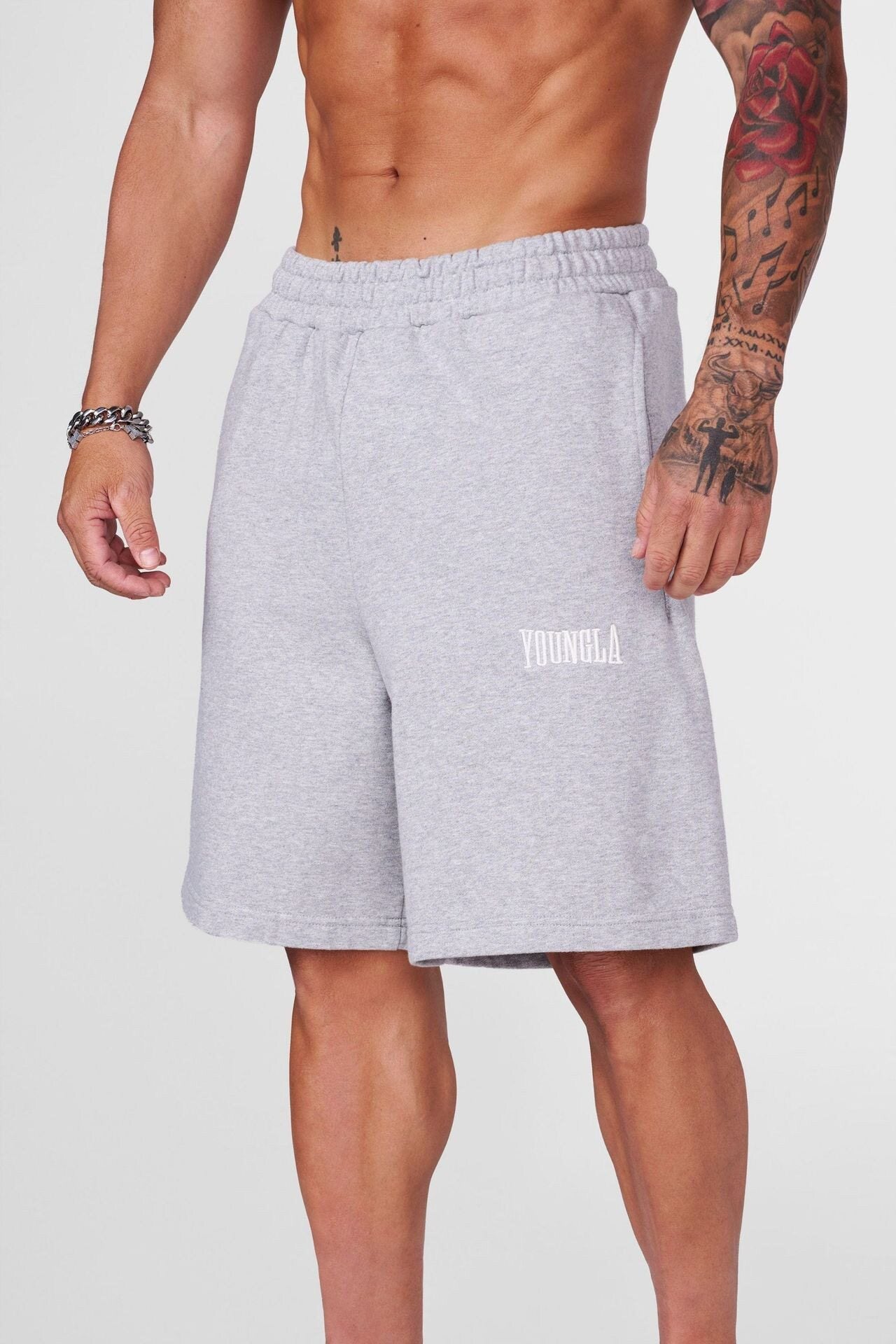 YoungLA Washed Black Minimalist Gym Shorts