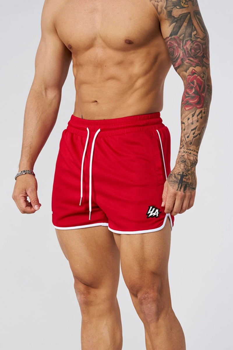 YoungLA Red Classic Piped Gym Shorts