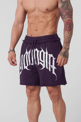 YoungLA Red Gothic Graphic Gym Shorts