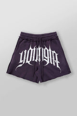 YoungLA Red Gothic Graphic Gym Shorts
