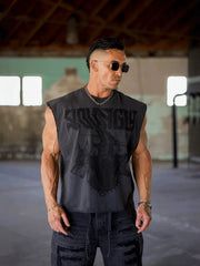 YoungLA Black Tonal Demon Sleeveless Tee