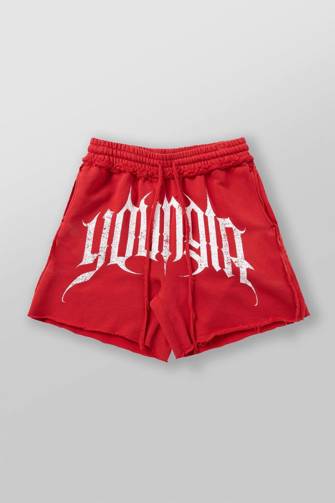 YoungLA Red Gothic YOUNGLA Gym Shorts